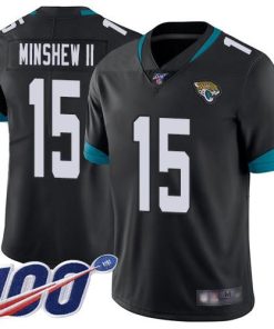 Nike Jacksonville Jaguars #15 Gardner Minshew II Black Team Color Men's Stitched NFL 100th Season Vapor Limited Jersey Men's