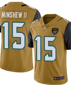 Nike Jacksonville Jaguars #15 Gardner Minshew II Gold Men's Stitched NFL Limited Rush Jersey Men's