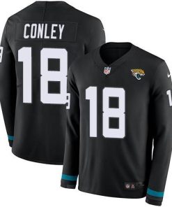 Nike Jacksonville Jaguars #18 Chris Conley Black Team Color Men's Stitched NFL Limited Therma Long Sleeve Jersey Men's