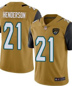 Nike Jacksonville Jaguars #21 C.J. Henderson Gold Men's Stitched NFL Limited Rush Jersey Men's