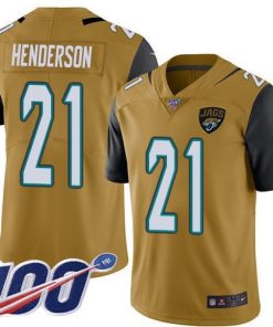 Nike Jacksonville Jaguars #21 C.J. Henderson Gold Men's Stitched NFL Limited Rush 100th Season Jersey Men's