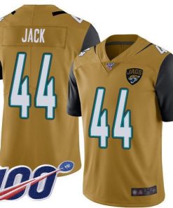 Nike Jacksonville Jaguars #44 Myles Jack Gold Men's Stitched NFL Limited Rush 100th Season Jersey Men's