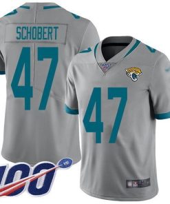 Nike Jacksonville Jaguars #47 Joe Schobert Silver Men's Stitched NFL Limited Inverted Legend 100th Season Jersey Men's