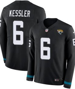 Nike Jacksonville Jaguars #6 Cody Kessler Black Team Color Men's Stitched NFL Limited Therma Long Sleeve Jersey Men's