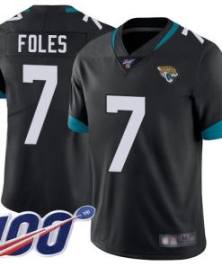 Nike Jacksonville Jaguars #7 Nick Foles Black Team Color Men's Stitched NFL 100th Season Vapor Limited Jersey Men's