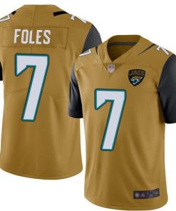 Nike Jacksonville Jaguars #7 Nick Foles Gold Men's Stitched NFL Limited Rush Jersey Men's
