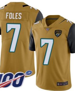 Nike Jacksonville Jaguars #7 Nick Foles Gold Men's Stitched NFL Limited Rush 100th Season Jersey Men's