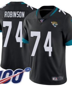 Nike Jacksonville Jaguars #74 Cam Robinson Black Team Color Men's Stitched NFL 100th Season Vapor Limited Jersey Men's