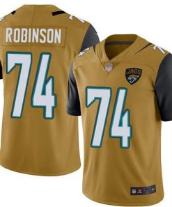Nike Jacksonville Jaguars #74 Cam Robinson Gold Men's Stitched NFL Limited Rush Jersey Men's