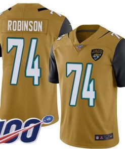 Nike Jacksonville Jaguars #74 Cam Robinson Gold Men's Stitched NFL Limited Rush 100th Season Jersey Men's