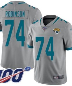Nike Jacksonville Jaguars #74 Cam Robinson Silver Men's Stitched NFL Limited Inverted Legend 100th Season Jersey Men's