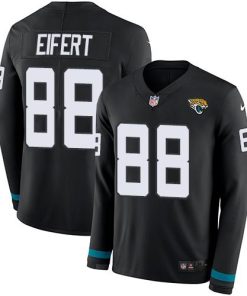 Nike Jacksonville Jaguars #88 Tyler Eifert Black Team Color Men's Stitched NFL Limited Therma Long Sleeve Jersey Men's