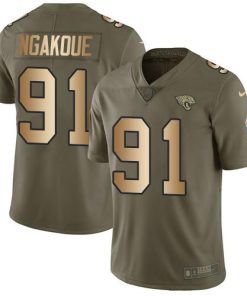 Nike Jacksonville Jaguars #91 Yannick Ngakoue Olive/Gold Men's Stitched NFL Limited 2017 Salute To Service Jersey Men's