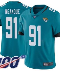 Nike Jacksonville Jaguars #91 Yannick Ngakoue Teal Green Alternate Men's Stitched NFL 100th Season Vapor Limited Jersey Men's