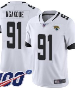 Nike Jacksonville Jaguars #91 Yannick Ngakoue White Men's Stitched NFL 100th Season Vapor Limited Jersey Men's