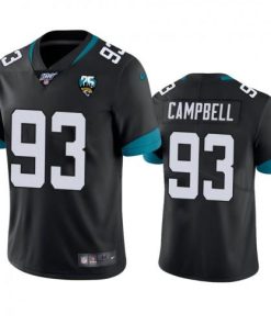 Nike Jacksonville Jaguars #93 Calais Campbell Black 25th Anniversary Vapor Limited Stitched NFL 100th Season Jersey Men's