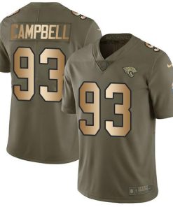 Nike Jacksonville Jaguars #93 Calais Campbell Olive/Gold Men's Stitched NFL Limited 2017 Salute To Service Jersey Men's