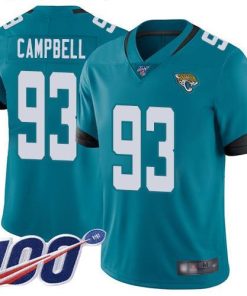 Nike Jacksonville Jaguars #93 Calais Campbell Teal Green Alternate Men's Stitched NFL 100th Season Vapor Limited Jersey Men's