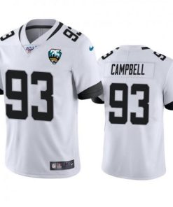 Nike Jacksonville Jaguars #93 Calais Campbell White 25th Anniversary Vapor Limited Stitched NFL 100th Season Jersey Men's