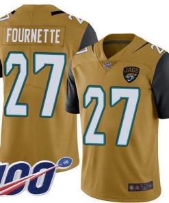 Nike Jaguars #27 Leonard Fournette Gold Men's Stitched NFL Limited Rush 100th Season Jersey