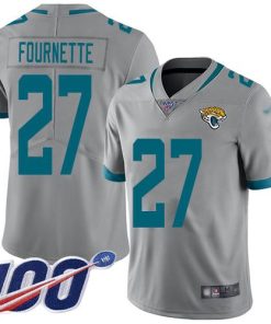 Nike Jaguars #27 Leonard Fournette Silver Men's Stitched NFL Limited Inverted Legend 100th Season Jersey