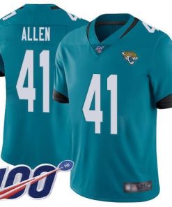 Nike Jaguars #41 Josh Allen Teal Green Alternate Men's Stitched NFL 100th Season Vapor Limited Jersey