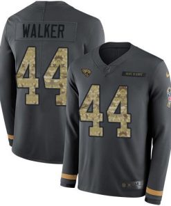 Nike Jaguars #44 Travon Walker Anthracite Salute To Service Men's Stitched NFL Limited Therma Long Sleeve Jersey