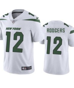 Nike Jets #12 Aaron Rodgers White Men's Stitched NFL Vapor Untouchable Limited Jersey