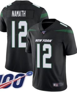 Nike Jets #12 Joe Namath Black Alternate Men's Stitched NFL 100th Season Vapor Limited Jersey