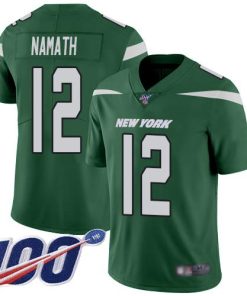 Nike Jets #12 Joe Namath Green Team Color Men's Stitched NFL 100th Season Vapor Limited Jersey