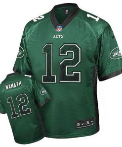Nike Jets #12 Joe Namath Green Team Color Men's Stitched NFL Elite Drift Fashion Jersey