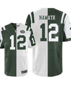 Nike Jets #12 Joe Namath Green/White Men's Stitched NFL Elite Split Jersey