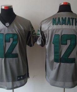 Nike Jets #12 Joe Namath Grey Shadow Men's Stitched NFL Elite Jersey