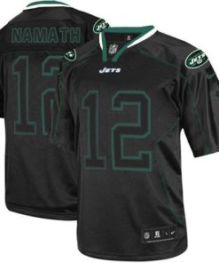 Nike Jets #12 Joe Namath Lights Out Black Men's Stitched NFL Elite Jersey
