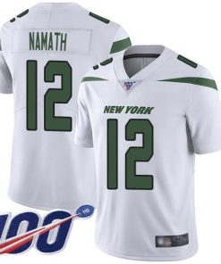 Nike Jets #12 Joe Namath White Men's Stitched NFL 100th Season Vapor Limited Jersey