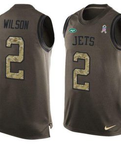 Nike Jets #2 Zach Wilson Green Men's Stitched NFL Limited Salute To Service Tank Top Jersey