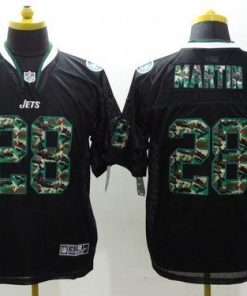 Nike Jets #28 Curtis Martin Black Men's Stitched NFL Elite Camo Fashion Jersey