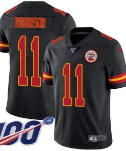 Nike Kansas City Chiefs #11 Demarcus Robinson Black Men's Stitched NFL Limited Rush 100th Season Jersey Men's