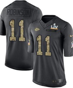 Nike Kansas City Chiefs #11 Demarcus Robinson Black Men's Super Bowl LV Bound Stitched NFL Limited 2016 Salute to Service Jersey Men's