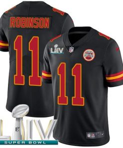 Nike Kansas City Chiefs #11 Demarcus Robinson Black Super Bowl LIV 2020 Men's Stitched NFL Limited Rush Jersey Men's