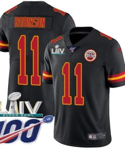 Nike Kansas City Chiefs #11 Demarcus Robinson Black Super Bowl LIV 2020 Men's Stitched NFL Limited Rush 100th Season Jersey Men's