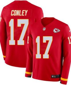 Nike Kansas City Chiefs #17 Chris Conley Red Team Color Men's Stitched NFL Limited Therma Long Sleeve Jersey Men's