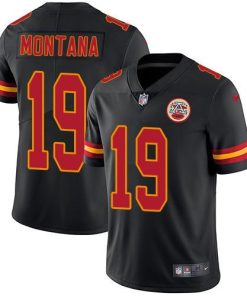 Nike Kansas City Chiefs #19 Joe Montana Black Men's Stitched NFL Limited Rush Jersey Men's
