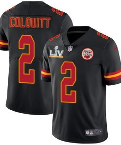 Nike Kansas City Chiefs #2 Dustin Colquitt Black Men's Super Bowl LV Bound Stitched NFL Limited Rush Jersey Men's