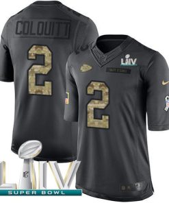 Nike Kansas City Chiefs #2 Dustin Colquitt Black Super Bowl LIV 2020 Men's Stitched NFL Limited 2016 Salute to Service Jersey Men's