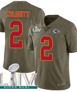 Nike Kansas City Chiefs #2 Dustin Colquitt Olive Super Bowl LIV 2020 Men's Stitched NFL Limited 2017 Salute To Service Jersey Men's