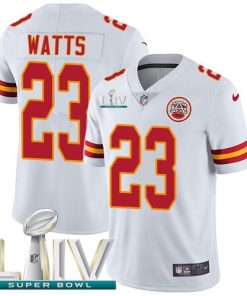 Nike Kansas City Chiefs #23 Armani Watts White Super Bowl LIV 2020 Men's Stitched NFL Vapor Untouchable Limited Jersey Men's