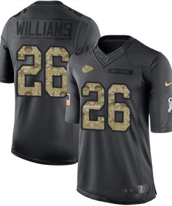 Nike Kansas City Chiefs #26 Damien Williams Black Men's Stitched NFL Limited 2016 Salute to Service Jersey Men's