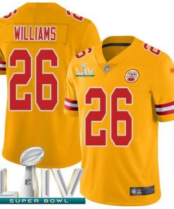 Nike Kansas City Chiefs #26 Damien Williams Gold Super Bowl LIV 2020 Men's Stitched NFL Limited Inverted Legend Jersey Men's