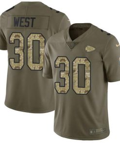 Nike Kansas City Chiefs #30 Charcandrick West Olive/Camo Men's Stitched NFL Limited 2017 Salute To Service Jersey Men's